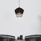Candeeiro suspenso de rattan preto, Mirne