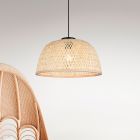 Candeeiro suspenso de rattan castanho, Laut