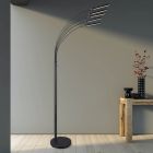 Candeeiro de pé moderno níquel, Ekram, 3,5W, LED 3000K, com interruptor