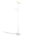 Candeeiro de pé moderno branco, Shahid, 17W, LED ajustável de branco quente a branco frio, com dimmer tátil