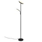 Candeeiro de pé moderno preto, Shahid, 17W, LED ajustável de branco quente a branco frio, com dimmer tátil