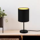 Candeeiro de mesa moderno preto, Zoe, com interruptor