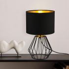 Candeeiro de mesa moderno preto, Kjell, com interruptor