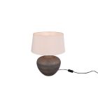 Candeeiro de mesa de cerâmica castanho, Ulo, com interruptor