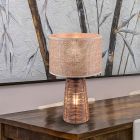 Candeeiro de mesa de rattan castanho, Fadila, com interruptor