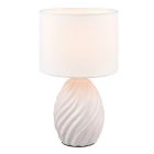 Candeeiro de mesa retrô branco, Roeland, com interruptor