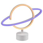 Candeeiro de mesa quarto infantil de plástico branco, Planet, 2W, LED 3000K, com interruptor