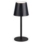 Candeeiro de mesa recarregável de metal preto, Priya, 1,6W, LED ajustável de branco quente a branco frio, regulável em 3 níveis