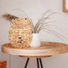 Candeeiro de mesa de rattan castanho, Lycke, com interruptor