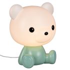 Candeeiro de mesa quarto infantil de plástico verde, Lumibear, 0,3W, LED RGB, com interruptor