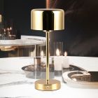 Candeeiro de mesa recarregável moderno latão, Dustin, 1W, LED 3000K, com dimmer tátil