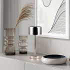 Candeeiro de mesa recarregável moderno cromo, Dustin, 1W, LED 3000K, com dimmer tátil