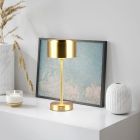 Candeeiro de mesa recarregável moderno latão, Dustin, 1W, LED 3000K, com dimmer tátil