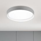 Plafon moderno cinzento, Joas, 24W, LED ajustável de branco quente a branco frio, com comando à distância