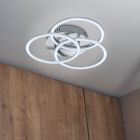 Plafon moderno níquel, Kobus, 27W, LED ajustável de branco quente a branco frio, com comando à distância