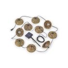 Cordão de luzes solares com terminais marrons, 10 lâmpadas, 2700K, 0,5W