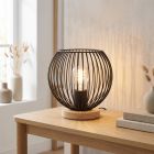 Candeeiro de mesa preto industrial, Wiro, com interruptor
