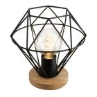 Candeeiro de mesa preto industrial, Jochem, com interruptor