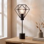 Candeeiro de mesa preto industrial, Jochem, com interruptor