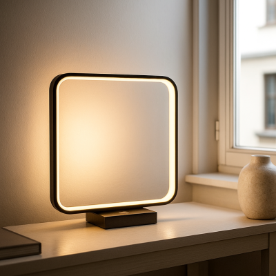 Candeeiro de mesa preto moderno, Diogo, 8W, LED 3000K, com dimmer tátil