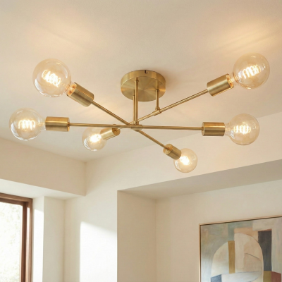Candeeiro de teto dourado moderno, Amos