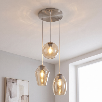 Candeeiro suspenso cromo design, Lazaro