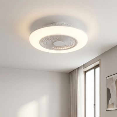 Ventilador de teto moderno cinza, Hale, 40W, LED 3000K, com controle remoto.