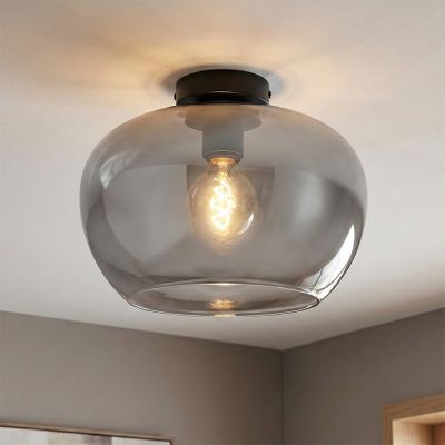 Candeeiro de teto cinzento design, Vidro