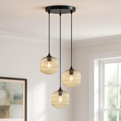 Candeeiro suspenso âmbar retrô, Charlois