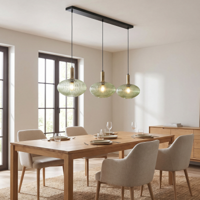 Candeeiro suspenso verde retrô, Charlois