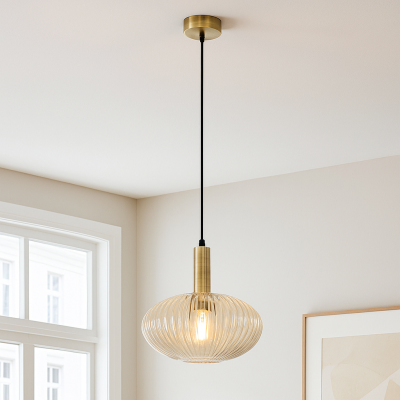 Candeeiro suspenso âmbar retrô, Charlois