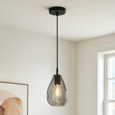 Candeeiro suspenso cinzento design, Evito