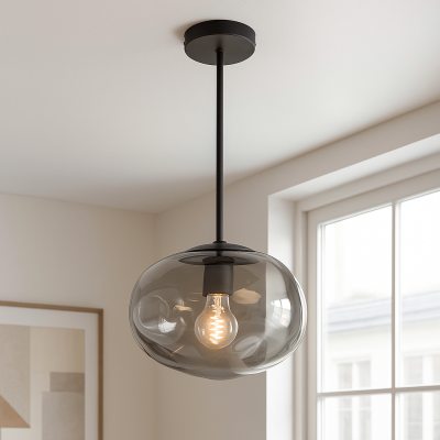 Candeeiro suspenso cinzento design, Evita