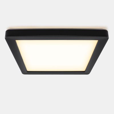 Candeeiro de teto para casa de banho preto de plástico, Shivani, 15W, LED 3000K, IP44