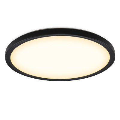 Plafon preto de plástico, Shona, 22W, LED 3000K, regulável em 3 níveis