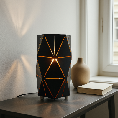 Candeeiro de mesa preto moderno, Sivar, com interruptor