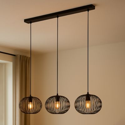 Candeeiro suspenso preto industrial, Lieve