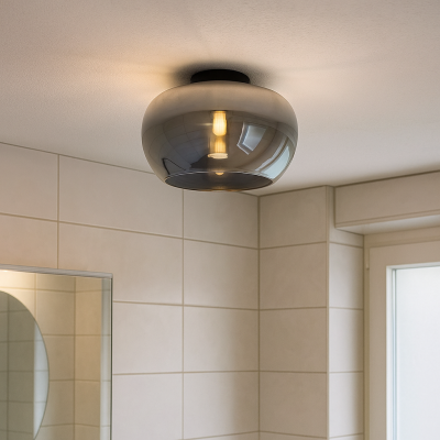 Candeeiro de teto para casa de banho cinzento design, Vidro, IP44