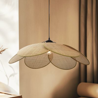 Candeeiro suspenso de rattan castanho, Rowen