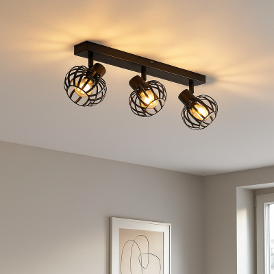 Foco de teto preto industrial, Lieve