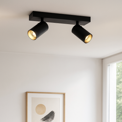 Foco de teto preto moderno, Nadi