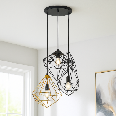 Candeeiro suspenso preto industrial, Nida