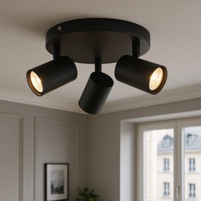 Foco de teto preto moderno, Elena