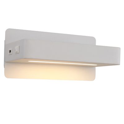 Aplique de parede branco moderno, Gregor, 10W, LED 3000K, com interruptor
