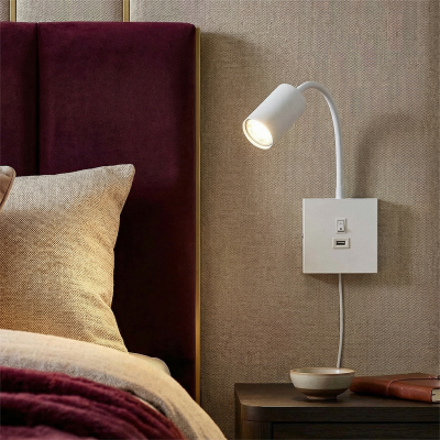 Foco de parede branco moderno, Tibor, com interruptor