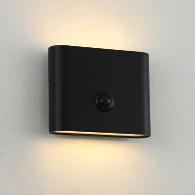 Candeeiro de parede recarregável preto moderno, Rodigo, 1W, LED 3000K, IP44