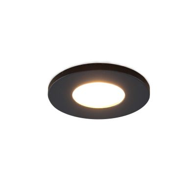 Foco de encastrar de veranda preto moderno, Dico, 3W, LED 2700K, IP65
