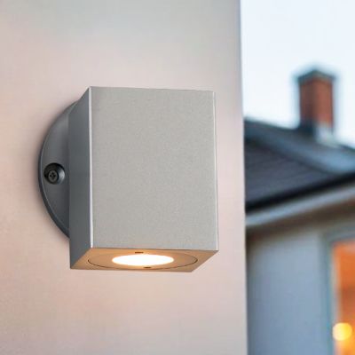 Candeeiro para exterior prateado de alumínio, Rudy, 3W, LED 2700K, IP44