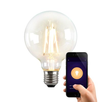 Lâmpada LED inteligente E27 Olucia George, G95, 5W, dimerizável a quente
