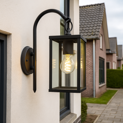 Candeeiro para exterior preto clássico, Janco, IP44